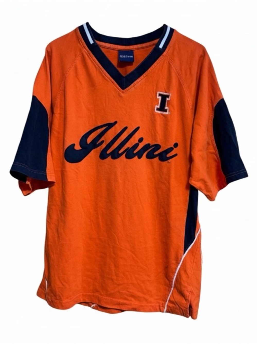 Illinois Illini V Neck Jersey Shirt Men’s Large Orange NCAA OVB